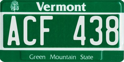 VT license plate ACF438