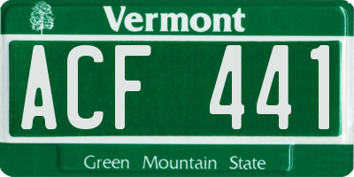 VT license plate ACF441