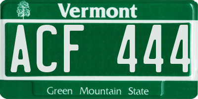 VT license plate ACF444