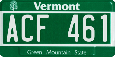 VT license plate ACF461