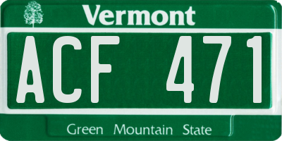 VT license plate ACF471