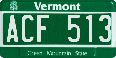 VT license plate ACF513