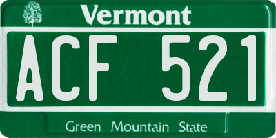 VT license plate ACF521