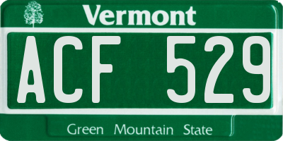 VT license plate ACF529