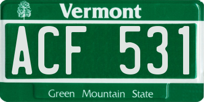 VT license plate ACF531