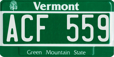 VT license plate ACF559