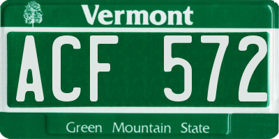 VT license plate ACF572