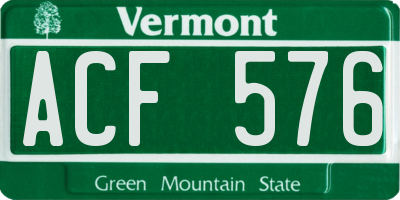 VT license plate ACF576
