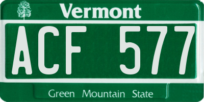 VT license plate ACF577
