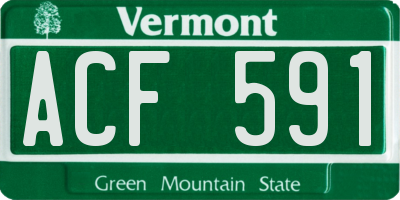 VT license plate ACF591
