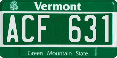 VT license plate ACF631