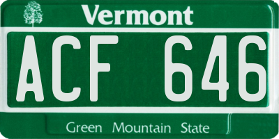 VT license plate ACF646