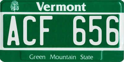 VT license plate ACF656