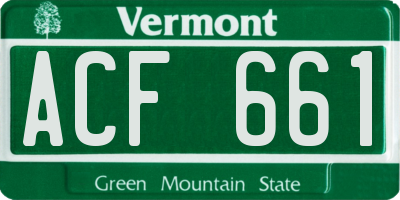 VT license plate ACF661