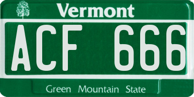 VT license plate ACF666