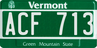 VT license plate ACF713