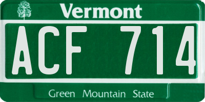 VT license plate ACF714