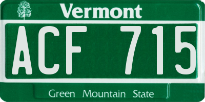 VT license plate ACF715