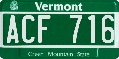 VT license plate ACF716