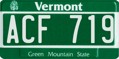 VT license plate ACF719