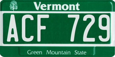 VT license plate ACF729