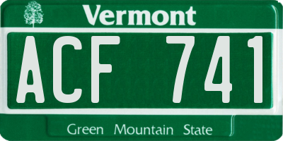 VT license plate ACF741
