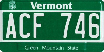VT license plate ACF746