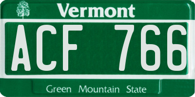 VT license plate ACF766