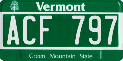 VT license plate ACF797