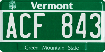 VT license plate ACF843