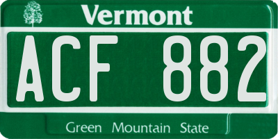 VT license plate ACF882