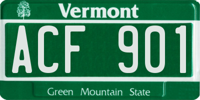 VT license plate ACF901