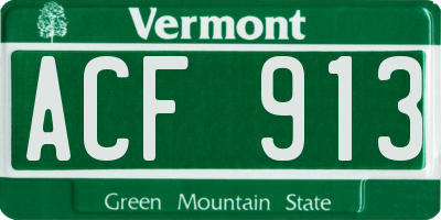 VT license plate ACF913