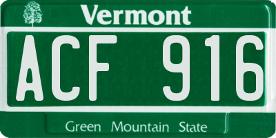 VT license plate ACF916
