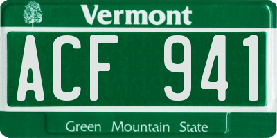 VT license plate ACF941