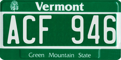 VT license plate ACF946