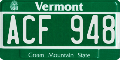 VT license plate ACF948