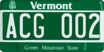 VT license plate ACG002
