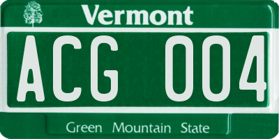 VT license plate ACG004