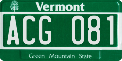VT license plate ACG081