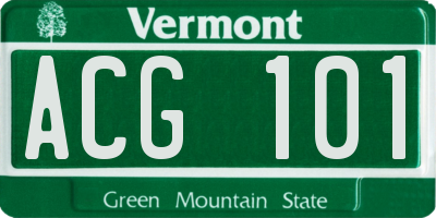 VT license plate ACG101