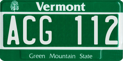 VT license plate ACG112