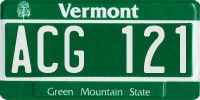 VT license plate ACG121
