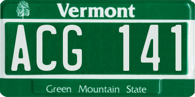 VT license plate ACG141