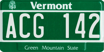 VT license plate ACG142