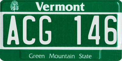 VT license plate ACG146