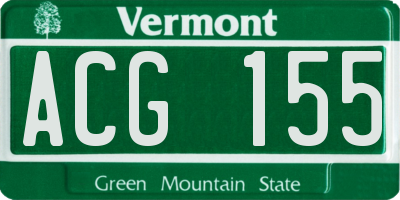 VT license plate ACG155