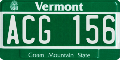 VT license plate ACG156