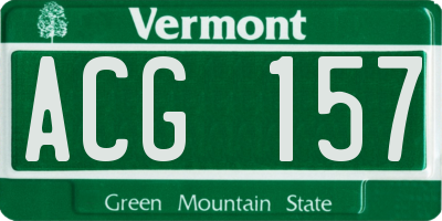 VT license plate ACG157