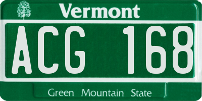 VT license plate ACG168
